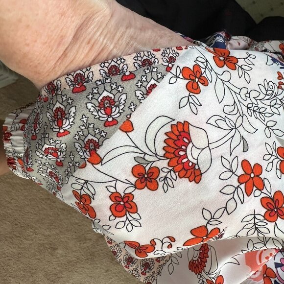 Womens Patchwork Blue White and Pink Tiered Maxi Skirt Size Small Boho Hippie - Picture 5 of 9